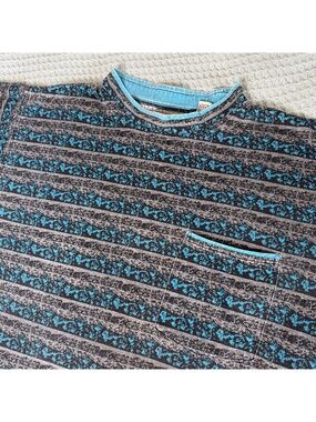 Vintage Tomato Pocket Tee T-Shirt Mens Medium Abstract Print 80s 90s Zack Morris